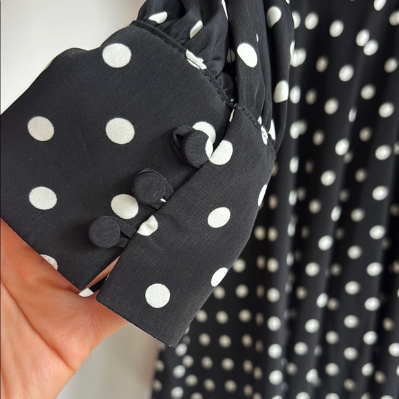 Adelyn Rae Elegant Black Polka Dot Dress small - Picture 8 of 14